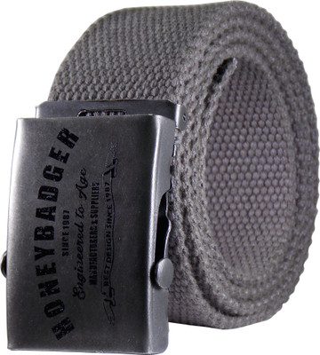 

Honey Badger Men & Women Casual Grey Canvas Belt