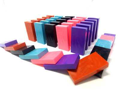 

Domino Rush Toppling Dominoes | Five Colors Set | 100 Pcs | Square Edge(Multicolor)