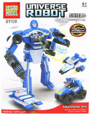 

Powerpak Legao Model Universe Robot - Shield - Building blocks 3D Puzzle Educational Toy For Ages 6+ (100 Pieces) - Assemble them into robots, cars, planes, and other different models(Blue)