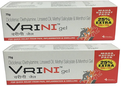 

Vrinda Vrini Pain Relief Gel - Best In Back Pain & Joint Pain - Best Pain Relief Product Cream(150 g)