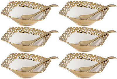 

La Platina Ceramic Bowl Set (6+6) 150ml Lp-73852M-6-White-BowlSet Ceramic Disposable Bowl Set(White, Pack of 6)