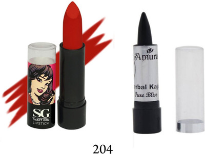 

Amura Smart Girl LipStick and Herbal Kajal Dry Pure Bliss Combo(Set of 2)