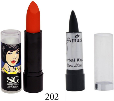 

Amura Smart Girl LipStick and Herbal Kajal Dry Pure Bliss Combo(Set of 2)