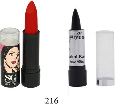

Amura Smart Girl LipStick and Herbal Kajal Dry Pure Bliss Combo(Set of 2)