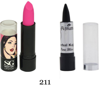 

Amura Smart Girl LipStick and Herbal Kajal Dry Pure Bliss Combo(Set of 2)