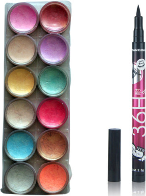 

Vozwa 12 in 1 Shimmer Powder and sketch pen eyeliner(Set of 2)