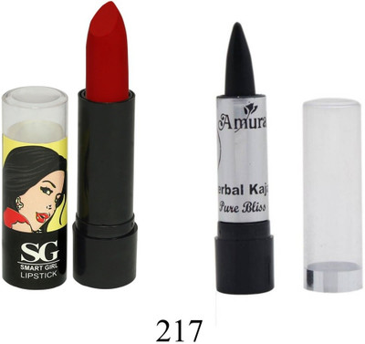 

Amura Smart Girl LipStick and Herbal Kajal Dry Pure Bliss Combo(Set of 2)
