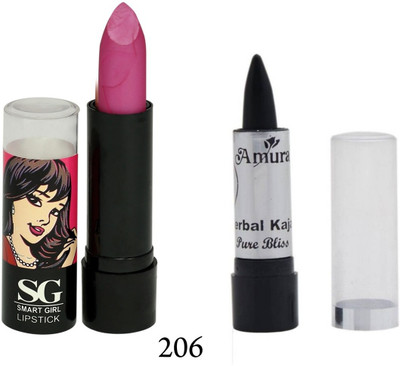 

Amura Smart Girl LipStick and Herbal Kajal Dry Pure Bliss Combo(Set of 2)