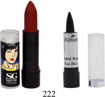 

Amura Smart Girl LipStick and Herbal Kajal Dry Pure Bliss Combo(Set of 2)