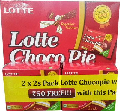 

Choco pie (pack Of 12), Carton, 336g (2 X 2s pack Lotte Choco pie Worth Rs.50 Free With this Pack)(336 g)