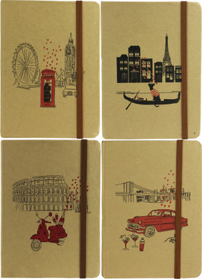 Bag Of Small Things A6 Note Book(Cities Mix, Multicolor, Pack of 4)
