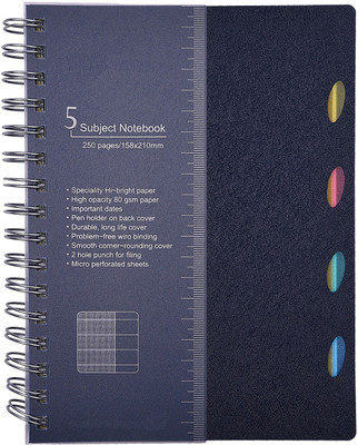 

Atlas Regular Note Book(5 Subject (250 pgs-158x210mm), Black)