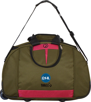 Azil Three-D Polyster Brown Duffle bag Travel Duffel Bag(Brown)