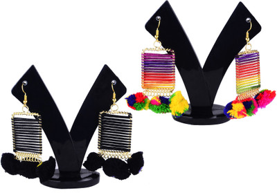 Fully Multi-Colour Earnings set For wedding And Causal Wear Ivory Hoop Earring Flipkart