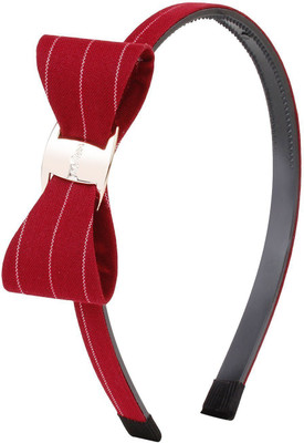 

Fayon Fashion Statement Maroon on white Lines Bow Hair Band(Maroon)