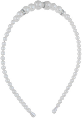 

Fayon Contemporary Statement White Pearl Beaded Hair Band(White)