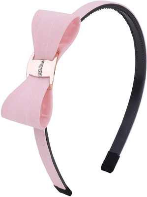

Fayon Daily Casual Work Peach On White lines Bow Hair Band(Pink)