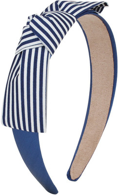 

Fayon Contemporary Statement Blue & White Lines Bow Hair Band(Blue)