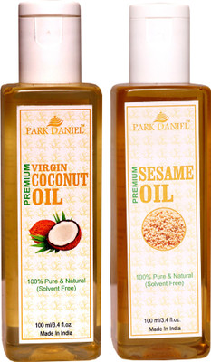 

Park Daniel Premium Virgin Coconut oil and Virgin Sesame Oil Combo pack of 2 bottles of 100 ml(200 ml) Hair Oil(200 ml)