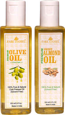 

Park Daniel Extra Light Olive Oil and Sweet Almond oil Combo of 2 No.100 ml Bottles(200 ml) Hair Oil(200 ml)