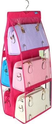 

Italish 6 Pocket Hanging Bag Purse Storage Organizer Closet Rack Hanger Handbag Organizer( )