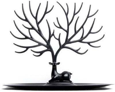 

ShopAis Black Small : Tray Bracelet Storage Tree Shelf Necklace Earring Deer Jewelry Stand Display Organizer Holder Show Rack Jewellery Organizer( )