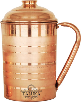 

Taluka Handmade Pure Copper Jug Pitcher For Storage & Serving Water Good Health Benefits Indian Yoga, Ayurveda 1500 Water Jug(1500 L)