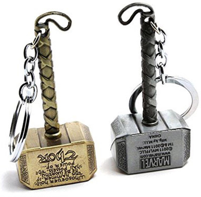 kd collections Thor Hammer Metal Keychain Avengers Marvel Collectible Key Chain Combo pack of 2 Key Chain