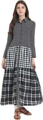 Nayo Women Printed A-line Kurta(Black) Nayo Women Printed A-line Kurta(Black)