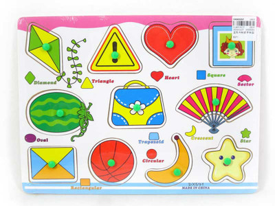 TALKING GANESHA Identification Tray SHAPES with Peg Knobs (multicolor)(Multicolor)