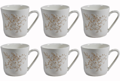 

La Platina Lp-CoffeeMugSetDaxing Porcelain Mug(150 ml, Pack of 6), Yellow