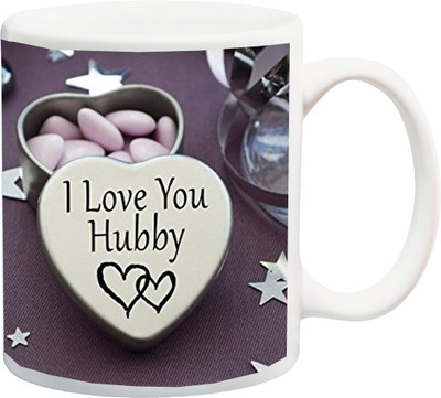 

Stylotrendz I Love you Hubby Gift for Husband Printed Ceramic Mug(325 ml), White