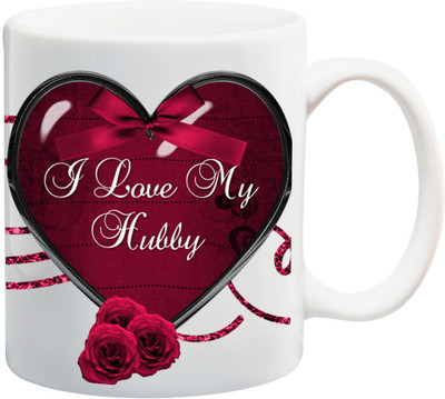 

Stylotrendz I Love my Hubby best gift for Husband Ceramic Mug(325 ml), White