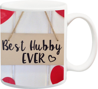 

Stylotrendz Gift for Husband for Birthday or Anniversary Best Hubby Ever Printed Ceramic Mug(325 ml), White