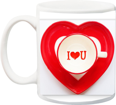 

Stylotrendz I Love you Beautiful Red Theme Coffee Ceramic Mug(325 ml), White