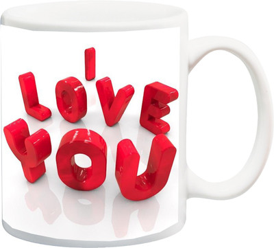 

Stylotrendz I Love You 3D Ceramic Mug(325 ml), White