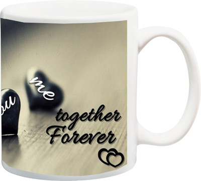 

Stylotrendz Me and You Together Forever Printed Ceramic Mug(325 ml), White