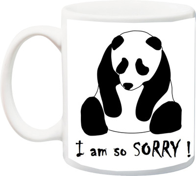 Stylotrendz I am so sorry sad panda print Ceramic Mug(325 ml), White