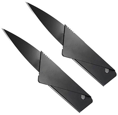 

HUNTING HOBBY Micro Knife Credit Card Folding Knife Pack Of 2 Multi-utility Knife(Black)