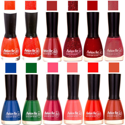 

Fashion Bar Glitter Orange,Redish orange,Mauve,Glitter,Deep Red,Pearl Pink,Blue,Green,Mazanta,Hot Pink,Sunset Red,Nude Brown Nail polish ,Glitter Orange,Redish orange,Mauve,Glitter,Deep Red,Pearl Pink,Blue,Green,Mazanta,Hot Pink,Sunset Red,Nude Brown(Pack