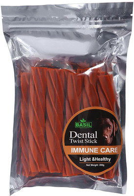 

BASIL Dental Twist Stick For Immune Care Vegetable Dog Chew(200 g, Pack of 1)