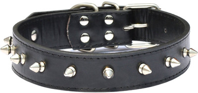 

Sollar's Black 1.25 Inch Spiked Leather Dog Everyday Collar(, Black