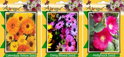 Airex Calendula Yellow, Daisy Mixed, and Hollyhock Seed(20 per packet)