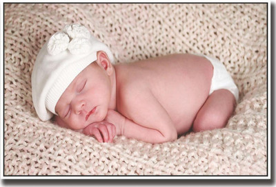 

New born baby with white hat Print Poster on LARGE PRINT 36X24 INCHES Photographic Paper(36 inch X 24 inch, Rolled)