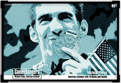 

Wall Poster s The Gamechangers Michael Phelps Swimming Motivational Quote Startup Matte Print Poster on 13x19 Inches Paper Print(19 inch X 13 inch, Rolled)