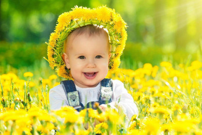 

Baby Girl With Yellow Flower Poster Paper Print Poster on LARGE PRINT 36X24 INCHES Photographic Paper(24 inch X 36 inch, Rolled)