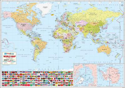 

World Map Vinyl - Fine Art Print(27.5 inch X 38.5 inch)