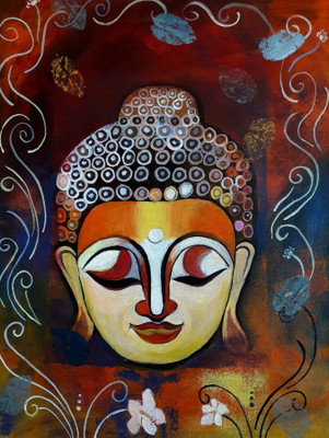 

budha painting art new Print Poster on LARGE PRINT 36X24 INCHES Photographic Paper(24 inch X 36 inch, Rolled)