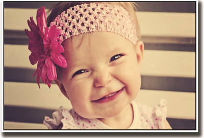 

Baby girl with pink flower hair band Print Poster on 13x19 Inches Paper Print(19 inch X 13 inch, Rolled)
