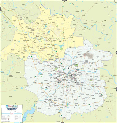 Pune Map Vinyl - Fine Art Print(26.2 inch X 27.5 inch)